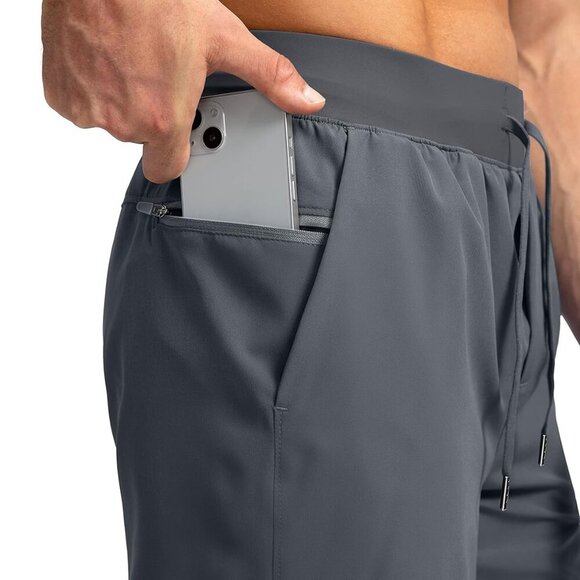 Men's Lightweight Quick Dry Athletic Shorts with Zipper Pockets, 7 Inch Inseam, - Picture 4 of 6